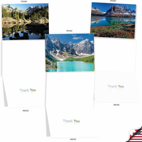 The Best Card Company 10 Assorted Landscape Thank You Notes Box Set 4 x 5.12 Inch with Envelopes (10 Designs, 1 Each) Reflections M1728TY...