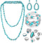 Janmercy 11 Pcs Bohemian Turquoise Jewelry Set Western Jewelry for Women Turquoise Necklace Turquoise Bracelet Earrings and Rings...