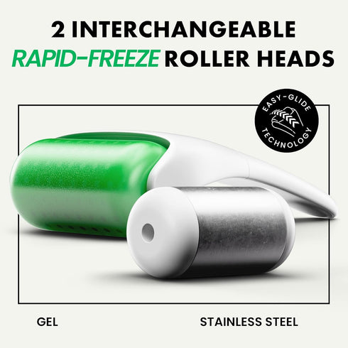 Ice Roller for Face & Body Massage w/ 2 Heads - Instantly Cool, Invigorate & Lift Puffy, Sagging Skin - Ice Face Roller - Promotes Tightening & Wr...