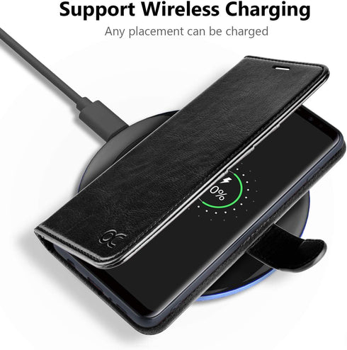 OCASE Compatible with Samsung Galaxy S9 Plus Leather Flip Case - Wallet Case with Card Slot, Kickstand, Magnetic Closure (Black)...