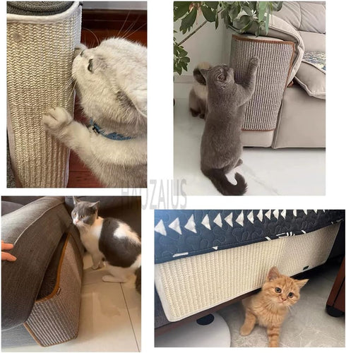 2PCS Cat Scratching Pad Natural Sisal Cat Scratcher Mat Sofa Bed Protector Scratch Pad Couch Side Cover with Pins, Heavy Duty Cat Scratching Pad G...