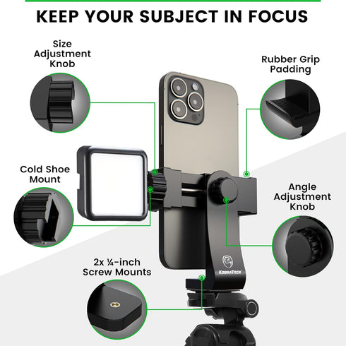 Cell Phone Tripod Mount | Fits Any Smartphone | Includes Bluetooth Remote Shutter | UniMount 360 iPhone Tripod Mount Adapter......
