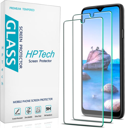 HPTech (2 Pack) Designed for Samsung Galaxy A20s Tempered Glass Screen Protector, Anti Scratch, Bubble Free, Case Friendly...