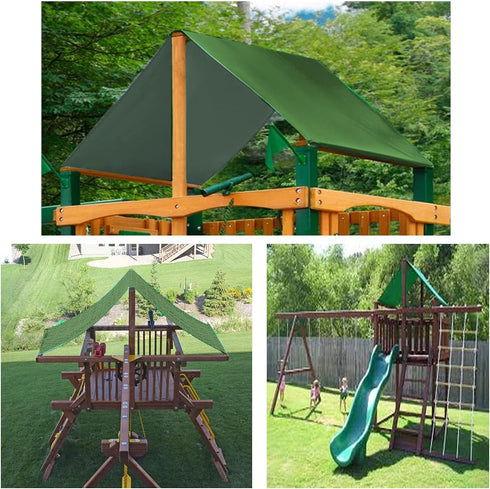 Playground Replacement Canopy,52" x 89" Outdoor Swingset Shade Kids Playground Roof Canopy Waterproof Cover Replacement Tarp Sunshade UV Protectio...