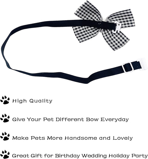 PET SHOW Adjustable Cute Dog Bow ties Collar for Small Dogs Puppy Cats Bowties Neckties Pet Grooming Accessories Assorted Randomly Pack of 50...
