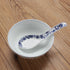 Porlien 5-inch Porcelain Navy Blue Floral Soup Spoons Set of 4...