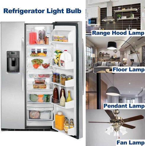 Upgraded 5304517886 kei d28a kel2811 LED Bulb E17 4W Refrigerator Light Bulb Replace, Daylight 5.5W Appliance Lamp Range Hood 40W-60W Equivalent, ...