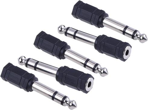 eBoot Headphone Adapter 6.35 mm Male to 3.5 mm Female Stereo Audio Earphone Jack Adapter, 5 Pieces, Black...