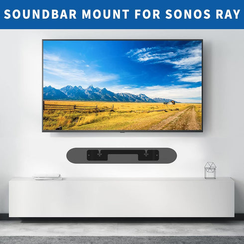 Soundbar Mount for Sonos Ray Wall Mount Bracket Easy to Install for Sonos Ray Mount Under TV - Heavy Duty Floating Sound Bar Mounts for Sonos Ray ...