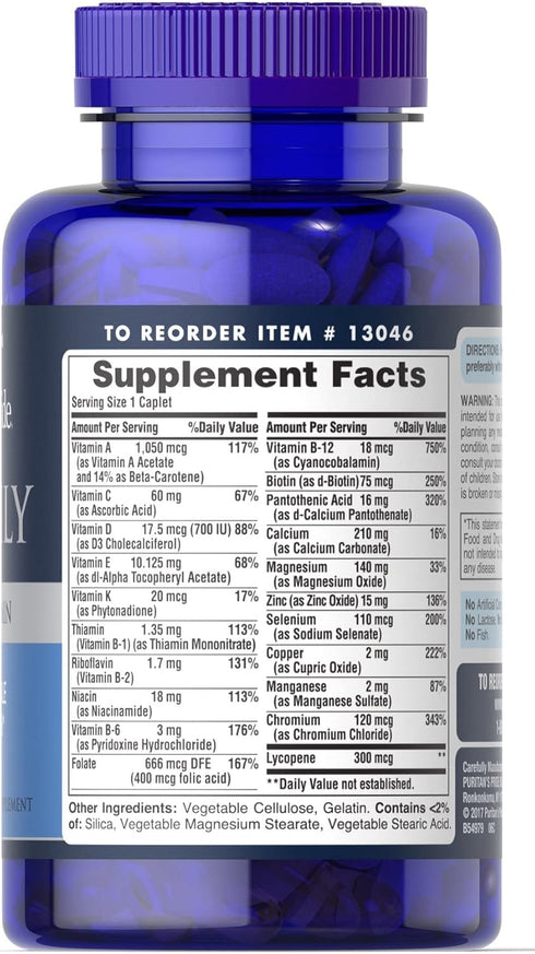 Puritan's Pride One Daily Mens Multivitamin Caplets, 100 Count...
