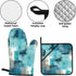 Turquoise Grey Oven Mitts and Pot Holders Sets of 4 Modern Teal Abstract Art Oven Gloves for Kitchen Baking Cooking Grilling (Turquoise)...