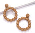 Rattan Earrings Rattan Ball Hoop Dangle Earrings for Women Handmade Bohemia Earrings Braid Straw Wicker Raffia Earrings Summer Beach Accessory Gif...