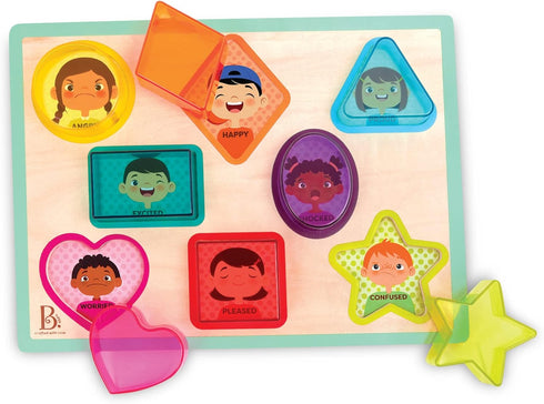 B. toys- Shapes & Emotions- Chunky Puzzle – Toddler Puzzle – Geometric Shapes & Emotions – Classic Toys for Kids – 2 Years +...