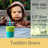 Mini Short Pinch Test Passed 5.5" Replacement Reusable Toddlers& Kids&Baby Silicone Small Straws for The First Years Take & Toss Spill Proof Straw...