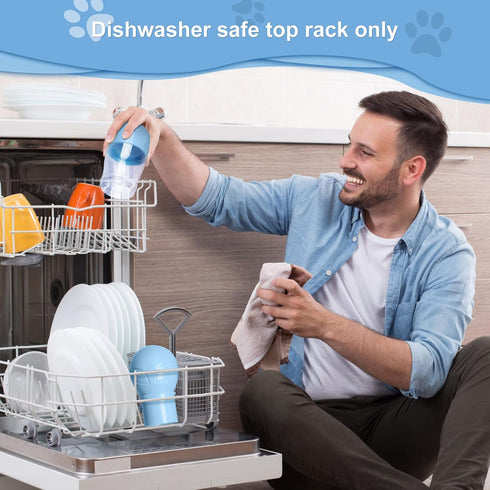 Dog Water Bottle - Dishwasher Safe Material Multifunctional Portable Dog Water Bottle with Food Container Dog Water Bottle Suitable for Outdoor Ac...