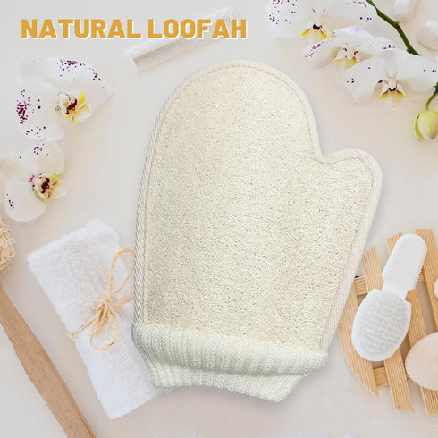loofah exfoliating Body Scrubber, Perfect exfoliating Glove for Men and Women use in Shower, Shower loofah (2 Packs) Made with Natural loofah, Sho...