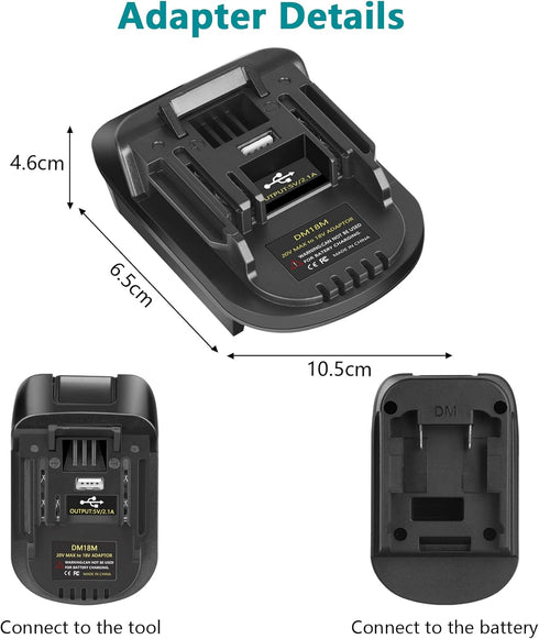 KUNLUN DM18M Battery Adapter for Makita 18V Tools Convert for Dewalt 20V Battery & Milwaukee M18 18V Battery to Makita 18V Battery BL1830 BL1840 B...
