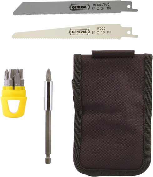 General Tools 14 piece 4-In-1 Multi-Purpose Screwdriver/Saw Set #86014, Compact and Portable For Camping, Car, Home...
