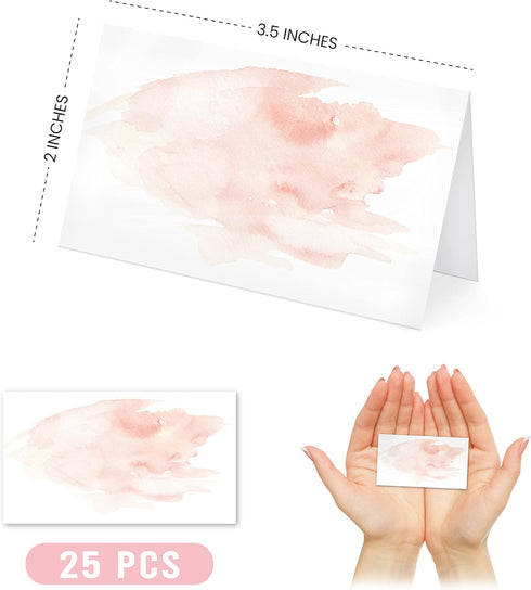 Hadley Designs 25 Pink Tent Table Place Cards for Wedding, Thanksgiving Holiday, Easter Catering Signs Paper, Name Escort Cards for Kids, Folded S...