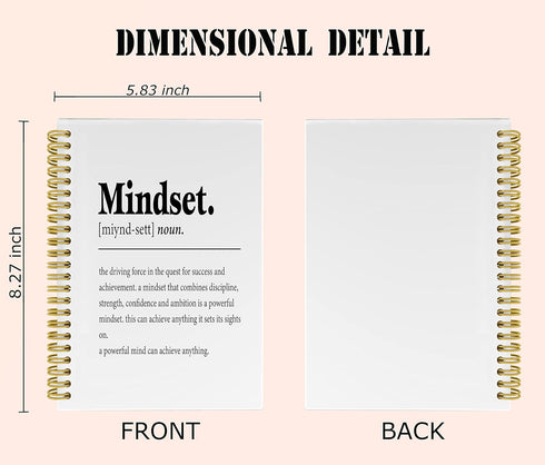 Mindset Inspirational Notebooks Journal - Notebooks for School, 5.5×8.3 Inch Inspirational Spiral Bound Notebook with 164 Pages, College School Su...