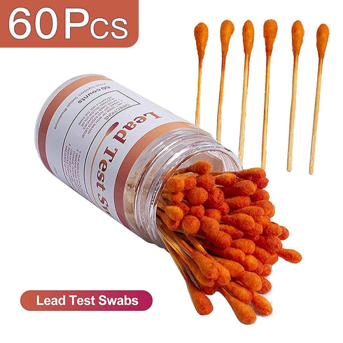 Lead Test Kit with 60 Pcs Lead Testing Swabs - Suitable for All Painted Surfaces, Dishes Toy Jewelry Metal Ceramics Wood - Rapid Test Results in 3...