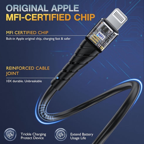 OIITH MFi Certified for iPhone Charger Cable 3 Pack 3 Ft, for Lightning Charging Cord, Fast 2.4A for iPhone USB Cord Compatible with iPhone12/11/X...