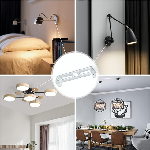 4.1-4.7 Inch Light Fixture Mounting Bracket Square Kit Ceiling Light Plate Wall Mounting Bracket Crossbar for Chandelier Outdoor Lighting Pack of ...