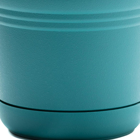 Bloem Saturn Round Planter with Saucer Tray: 10" - Bermuda Teal - Durable Plastic Pot, Matte Finish, Removable Saucer, for Indoor & Outdoor Use, G...