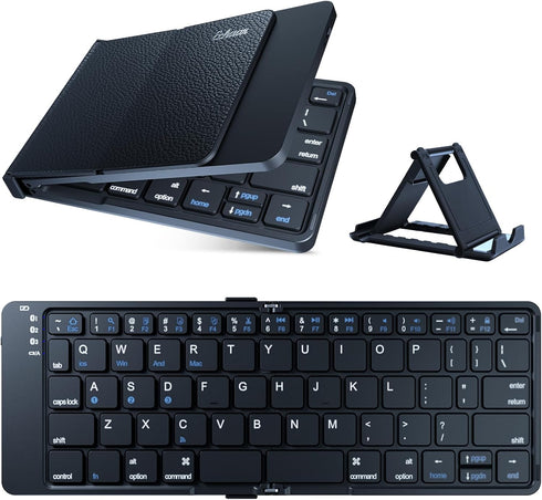 Protable Folding Wireless Keyboard,Foldable Bluetooth Keyboard for Business and Travel,USB-C Rechargeable,Multi-Device for iOS Android Windows Mac...