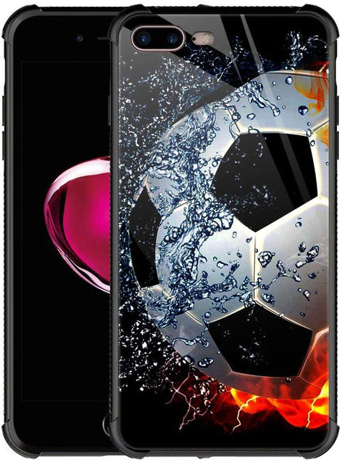 CARLOCA Compatible with iPhone 8 Plus Case,iPhone 7 Plus Cases for Men Boys,Sizzling Soccer Case Mate Pattern Design Shockproof Anti-Scratch Case ...