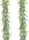 Artificial Vines Faux Eucalyptus Garland, Artiflr 2 Pack Fake Eucalyptus Greenery Garland Wedding Backdrop Arch Wall Decor, 6 Feet/pcs Fake Hangin...