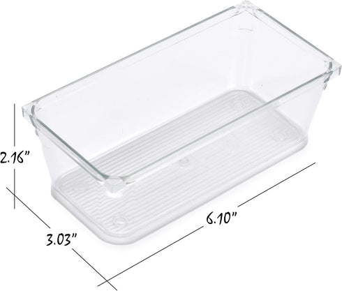 Masirs Clear Drawer Organizer - Easily Organize and Customize the Layout of Drawers. Great for Office Desk, Utensils, Cosmetics and Makeup. (8-Pie...