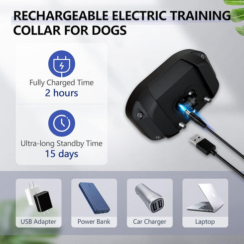 Dog Bark Collar, Anti-Barking Pet Training Collar, Waterproof e-Bark Shock Collar for Large Medium Small Dogs, Rechargeable Barking Collar with Be...