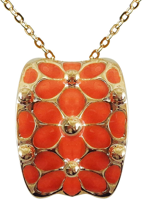 Navachi 18k Gold Plated Square Rainbow Enamel Pendant Necklace 16"+2"...