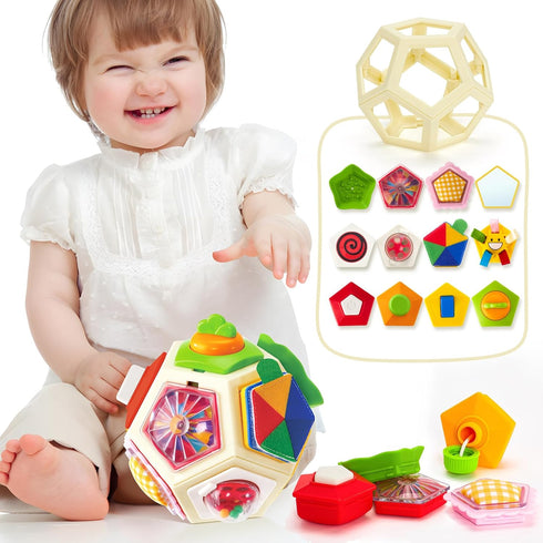 Montessori Toys for 1 Year Old Girl Gifts-Busy Activity Cube Travel Toys for 12-18 Months Baby Sensory Ball Development Educational Toys for 3 6 1...