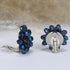 AeraVida Dazzling Chrysanthemum Flower Deep Blue Crystals Base Metal Clip on Earrings | Deep Blue Earring | Blue Flower Clip on Earrings |Chrysant...