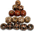 Housweety 100 Mixed Painted Drum Wood Spacer Beads 17x16mm, Round Loose Bulk for Braids, African Beads for Hair, Jewelry Making, Craft DIY, Macram...