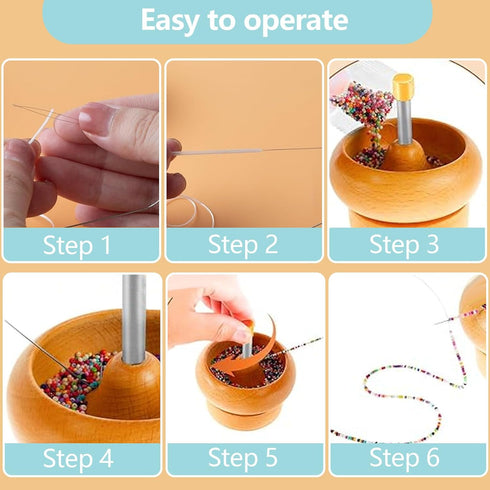 5 Pcs Bead Spinner Needles?Stainless Large Eye Curved Beading Needles?Clip-Style Beading Needles with Handle, for Beading Bracelet Necklace Jewelr...