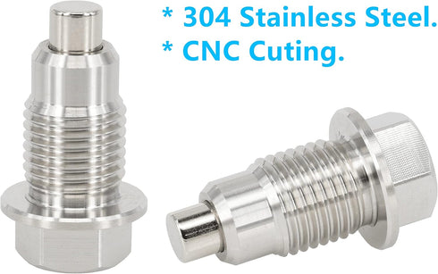 1PC M12x1.25 Stainless Steel Magnetic Engine Oil Drain Plug Fit Most of Models of Toyota Lexus Nissan Infiniti, Select Model Replace 90341-12012, ...