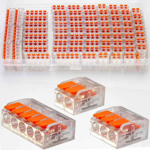 75 Pcs Lever Wire Connector Assortment Kit,DIY Wire Connectors(28-12 AWG),2/3/4 Port Push-in Electrical Connections Terminals...