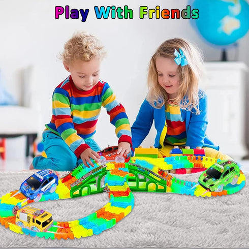 Tracks Cars Replacement only, Toy Cars for Magic Tracks Glow in The Dark, Racing Car Track Accessories with 5 Flashing LED Lights, Compatible with...