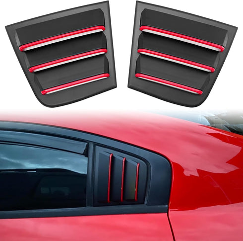 Side Blinds Car Exterior Trim Side Vents, Dodge Charger Accessories ABS Dodge Charger 2011-2023 2024 Red Line (2 Packs)......