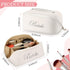 Bride Silver Letter Makeup Bag for Women Bridesmaid Engagement Gift for Her Large Capacity Portable PU Waterproof Toiletry Bag Flat Open Cosmetic ...