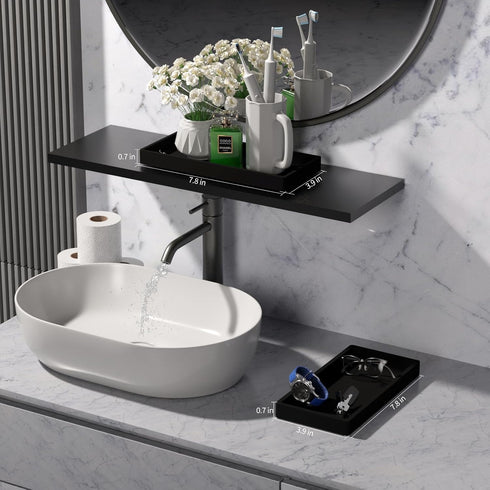 BBK Bathroom Vanity Tray 7.8 in - 2 Pack(Small) Silicone Bathroom Tray for Counter, Perfume Key Trinket Ring Tray, Decor Soap Dispenser Countertop...