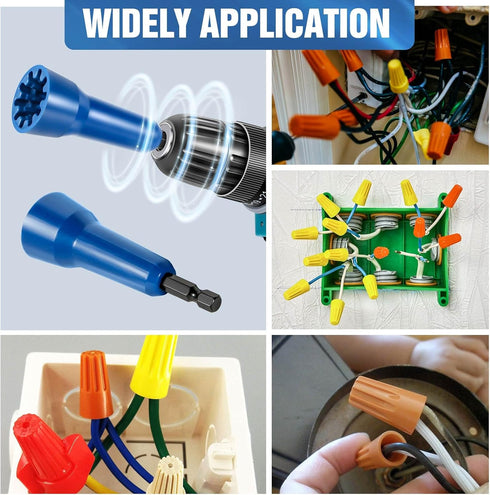 Wire Twister Tool Wire Twister Electrician Tools Wire Connector Driver Wire Bending Tool Strap 1/4 Chuck for Hand Drill and Wire (Blue 1)...