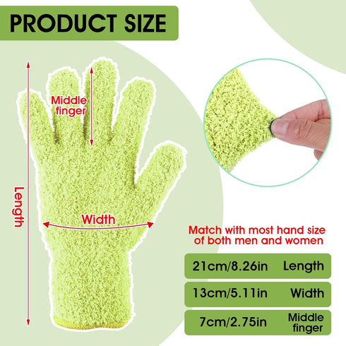 Sibba 2pcs Microfiber Dusting Mitt Gloves Auto Household Cleaning Mittens Cloth Reusable Washable Gloves for Men Women Kitchen House Blinds Plants...