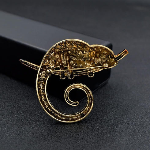 Chameleon Brooch Pin Colorful Crystal Lizard Animal Brooch Jewelry for Women...