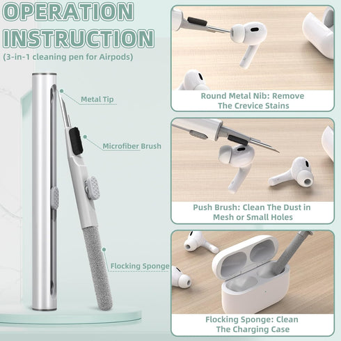AirPods Pro 2nd/1st Generation Case Cover with Cleaner Kit, Auto Snap Switch Secure Lock Clip Transparent Airpods Pro Case,Compatible with MagSafe...