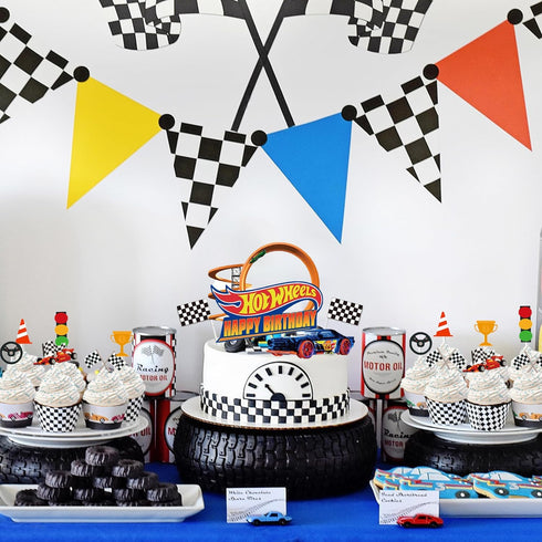 Fire Car Cake Topper Race Car Happy Birthday Cake Decoration,car cake topper birthday decorations 20PC...