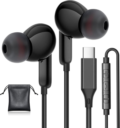 USB C Headphones, Type C Earphones for Samsung S24/ S24 Plus/ S24 Ultra Wired Earbuds with Microphone Volume Stereo in-Ear Control Earphone Compat...